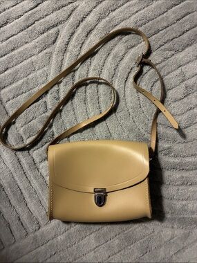 The Cambridge Satchel Company Tan Crossbody Bag with Silver Hardware